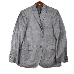 JF J. Ferrar Mens Performance Linen‎ Sport Coat36S Gray Slim Fit Surgeon Cuff